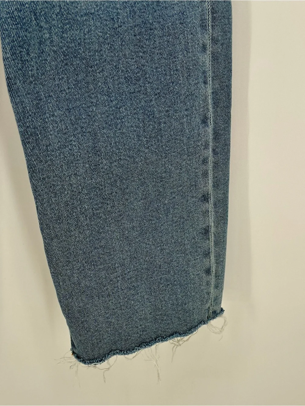 J.Crew Essential Straight High Rise Raw Hem Medium Wash Denim Jeans Size 28
